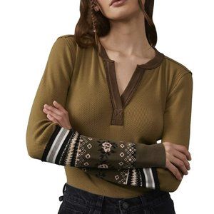 NWT Free People's Mikah Layering Cuff Top (Army Combo)- Large